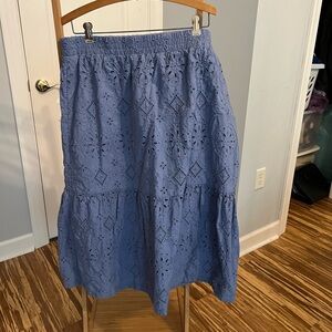 GAP Blue Tiered Midi Skirt Resort Wear